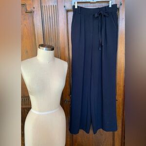 Rebecca Taylor high waisted, wide leg trouser. Navy